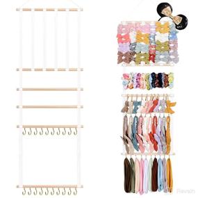 img 4 attached to 🎀 Oaoleer 3-in-1 Headband & Bow Holder: Hanging Storage for Girls Hair Bows, Scrunchies & Clips Organizer