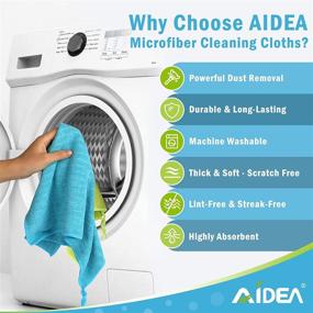 img 2 attached to 🧼 AIDEA Микрофибровые тряпки для уборки - 6 шт., Полотенца для кухни и мытья посуды - мягкие и очень впитывающие, безворсовые и без разводов для решения любой задачи по уборке (14 "x16")