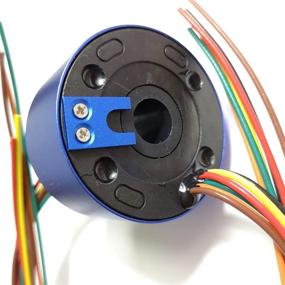 img 1 attached to Taidacent Hollow Slip Ring Rotary Electrical Contact 2/4/6/12 Wires Collector Ring Conductive Electric Motor Slip Ring Rotating Connector (6 Wires 10A Inner Hole 12.7Mm OD 54Mm)
