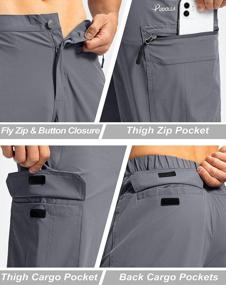 img 2 attached to Men'S Lightweight Hiking Cargo Pants With Multi-Pockets - Perfect For Fishing, Camping & Work By Pudolla