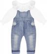 toddler girl overall set - cute cartoon shirt and pants outfit logo