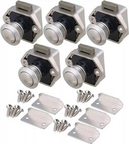 img 4 attached to Keyless Locks Set Of 5 - Push Button Latch Knob For RV, Drawer, Cabinet, And Cupboard - Suitable For Door Thickness 1.5-1.8Cm With 2Cm/0.79In Mounting Hole