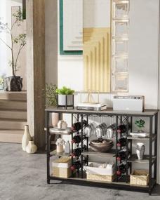 img 2 attached to Teraves Console Table With Wine Rack And Glass Holder, 47 Inch Sofa Table With Storage Shelves,Behind Couch Bar Table For Living Room, Entryway, Hallway, Kitchen, Coffee Bar