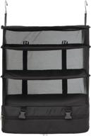 maximize closet space with surblue's collapsible 3-shelf hanging storage bag - xl size (17.71 * 11.81 * 20in) - black логотип