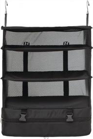 img 4 attached to Maximize Closet Space With Surblue'S Collapsible 3-Shelf Hanging Storage Bag - XL Size (17.71 * 11.81 * 20In) - Black