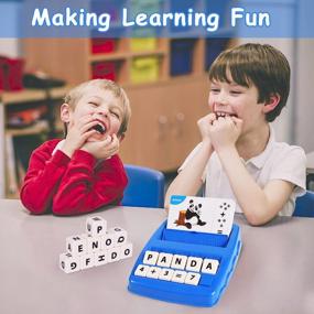 img 3 attached to 🧩 Educational Toys for Kids Ages 4-8, Learning Toys for Preschool Boys Girls - Spelling, Reading, Math Learning; Word Recognition - Birthday Gift for Kindergarten Kids, in Navy Blue