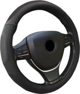 🚗 andalus microfiber steering wheel cover for car - universal 15" size - black - top car accessories for men and women - honda, ford, toyota, nissan & more - easy fit and comfortable grip logo