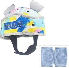 img 4 attached to 👶 AIKSSOO Baby Safety Helmet: Soft Headguard for Toddler Learning to Walk, Adjustable & Infant-Friendly (Blue Mixed)