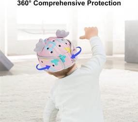 img 2 attached to 👶 AIKSSOO Baby Safety Helmet: Soft Headguard for Toddler Learning to Walk, Adjustable & Infant-Friendly (Blue Mixed)