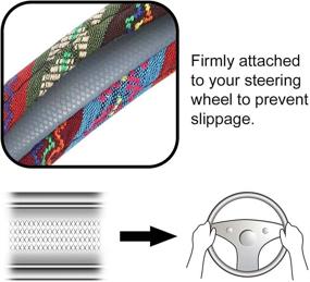 img 1 attached to AOTOMIO накладка на руль Baja 15 дюймов: Яркая и стильная, с анти скольжением для женщин - Универсальная посадка на автомобили и внедорожники.
