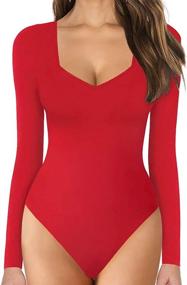 img 4 attached to MANGOPOP Women's Sweetheart Bodysuit Jumpsuit: Fashionable Women's Clothing under the Bodysuit Category