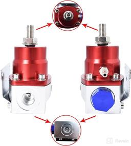 img 3 attached to WFLNHB Universal Adjustable Fuel Pressure Regulator Kit: Enhance Performance with 100 Psi Pressure Gauge and AN6-6AN Fuel Line Hose Fitting Connectors in Striking Red and Blue