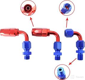 img 2 attached to WFLNHB Universal Adjustable Fuel Pressure Regulator Kit: Enhance Performance with 100 Psi Pressure Gauge and AN6-6AN Fuel Line Hose Fitting Connectors in Striking Red and Blue