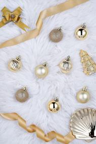 img 3 attached to 24Ct 40Mm Sparkling Gold Christmas Ball Ornaments - Valery Madelyn Xmas Decorations, Shatterproof Small Tree Ornament Set