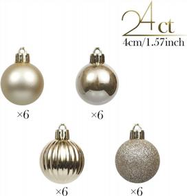 img 2 attached to 24Ct 40Mm Sparkling Gold Christmas Ball Ornaments - Valery Madelyn Xmas Decorations, Shatterproof Small Tree Ornament Set