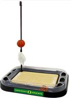 🏀 ncaa oregon ducks basketball court cat scratcher toy set with plush catnip-filled basketball, feather hanging toy, interactive jingle ball, and 5-in-1 kitty toy logo
