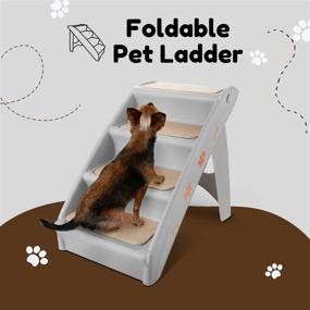 img 3 attached to 🐾 Flexible Pet Stairs - Foldable Plastic Ladder Step Ramp for Dog Cat Animal, Portable & Great for Indoor Outdoor Use, Perfect for Small to Medium Breed Dog Puppy, Cat