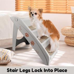 img 1 attached to 🐾 Flexible Pet Stairs - Foldable Plastic Ladder Step Ramp for Dog Cat Animal, Portable & Great for Indoor Outdoor Use, Perfect for Small to Medium Breed Dog Puppy, Cat