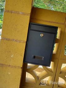 img 5 attached to Черный настенный почтовый ящик Decaller большой емкости - нержавеющая металлическая почтовая коробка для наружного использования