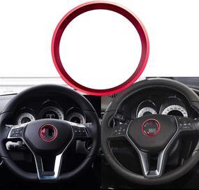 img 4 attached to Xotic Tech Steering Wheel Center Logo Ring Cover Trim Compatible With Mercedes B C E CLA GLA GLC GLK Class (Red) - Inner Diameter 2&#34