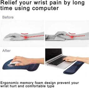 img 1 attached to Ergonomic Memory Foam Mousepad And Wrist Support Set With Non-Slip Keyboard Mouse Mat And Lovely Elephant Design For Pain Relief, Comfortable Typing, And Gaming At Home Or Office