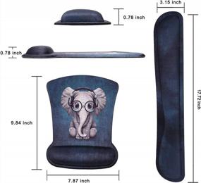 img 2 attached to Ergonomic Memory Foam Mousepad And Wrist Support Set With Non-Slip Keyboard Mouse Mat And Lovely Elephant Design For Pain Relief, Comfortable Typing, And Gaming At Home Or Office