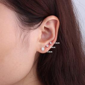 img 2 attached to Hypoallergenic Titanium Stud Earrings For Women - Milacolato G23 Titanium Earrings With Excellent-Cut Cubic Zirconia, Ideal For Sensitive Ears And Girls, Implant Grade Materials For Comfortable Wear