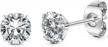 hypoallergenic titanium stud earrings for women - milacolato g23 titanium earrings with excellent-cut cubic zirconia, ideal for sensitive ears and girls, implant grade materials for comfortable wear logo