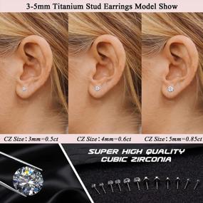 img 3 attached to Hypoallergenic Titanium Stud Earrings For Women - Milacolato G23 Titanium Earrings With Excellent-Cut Cubic Zirconia, Ideal For Sensitive Ears And Girls, Implant Grade Materials For Comfortable Wear