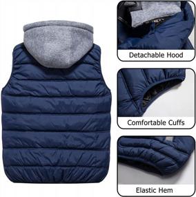 img 2 attached to Vcansion Men'S Removable Hooded Quilted Puffer Sleeveless Jacket - Winter Padded Vest For Outdoor Activities