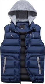 img 4 attached to Vcansion Men'S Removable Hooded Quilted Puffer Sleeveless Jacket - Winter Padded Vest For Outdoor Activities