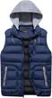 vcansion men's removable hooded quilted puffer sleeveless jacket - winter padded vest for outdoor activities logo