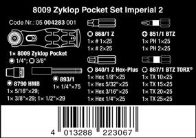 img 3 attached to Wera 05004283001 8009 Zyklop Pocket Set Imperial 2, Ratchet Set, 18 Pieces