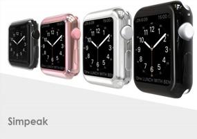 img 3 attached to Simpeak Soft Screen Protector Bumper Case Compatible With Apple Watch 38Mm Series 2 Series 3, Pack Of 4, All-Around , Clear, Rose Gold, Silver, Black