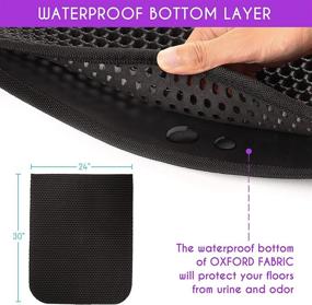 img 1 attached to 🐱 Primepets Cat Litter Mat: Honeycomb Double-Layer Trapping Pad for Easy Clean, Large Size, Black Waterproof Rug - Ideal Litter Box Solution!