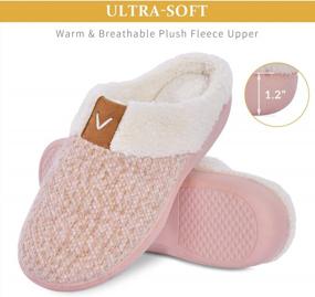 img 3 attached to Cozy Memory Foam Slippers For Women With Fuzzy Plush Fleece Lining, Comfortable House Shoes For Indoor And Outdoor Use, Anti-Skid Sole For Winter Warmth