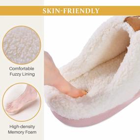 img 2 attached to Cozy Memory Foam Slippers For Women With Fuzzy Plush Fleece Lining, Comfortable House Shoes For Indoor And Outdoor Use, Anti-Skid Sole For Winter Warmth