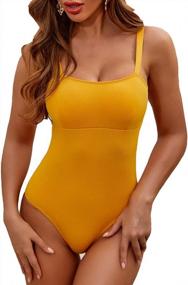 img 4 attached to Flattering And Adjustable: MOLYBELL One Piece Swimsuit With Push-Up Padding And Tummy Control For Women