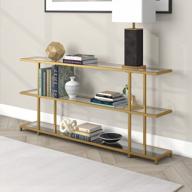 greenwich 64'' wide rectangular console table in brass logo