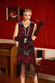img 3 attached to Showstopping Sequin Gatsby Dress: Metme Women'S 1920S Deep V-Neck Party Dress With Adjustable Straps