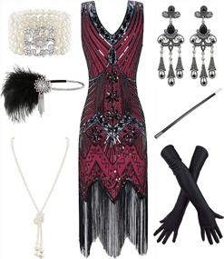 img 4 attached to Showstopping Sequin Gatsby Dress: Metme Women'S 1920S Deep V-Neck Party Dress With Adjustable Straps