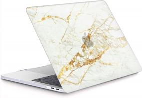 img 3 attached to 💻 G JGOO MacBook Air 13 Inch Case 2021-2018 Release: M1 A2337 A2179 A1932, Gold Marble, Hard Shell, Keyboard Cover, Screen Protector