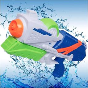 img 4 attached to Long-Range Water Pistol For Kids - MOZOOSON 1.2L Squirt Gun With 42Ft Distance Shooting For Swimming Pool, Beach, And Outdoor Summer Fun