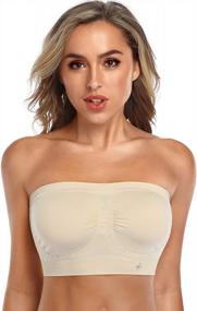 img 4 attached to ANGOOL Strapless Comfort Wireless Bra: Slip Silicone Bandeau Bralette Tube Top