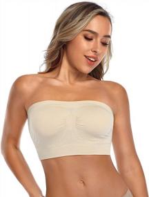 img 1 attached to ANGOOL Strapless Comfort Wireless Bra: Slip Silicone Bandeau Bralette Tube Top