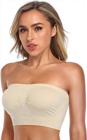 img 3 attached to ANGOOL Strapless Comfort Wireless Bra: Slip Silicone Bandeau Bralette Tube Top