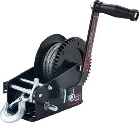 img 4 attached to TYT 3200LB Hand Crank Winch: Reliable Steel Cable, Mounting Base - Boat Trailer Winch for Towing RV Jet Ski, Heavy Duty Two Way Ratchet Manual Gear - Pulling and Unloading Made Easy