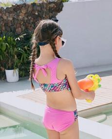 img 2 attached to Детский купальник из двух частей бикини с рюшами от IDrawl - идеально подходит для летних развлечений!