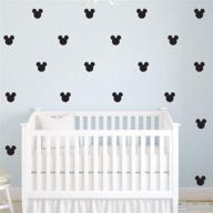 🐭 176pcs mickey mouse head cartoon art wall decals – vinyl wall decor for kids room, boy bedroom & nursery – black wall stickers логотип