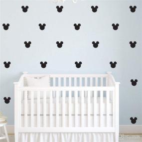 img 4 attached to 🐭 176pcs Mickey Mouse Head Cartoon Art Wall Decals – Vinyl Wall Decor for Kids Room, Boy Bedroom & Nursery – Black Wall Stickers